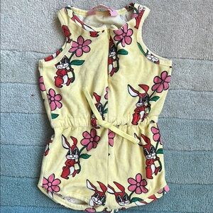 Hugo loves Tiki Yellow Floral Bunny Romper